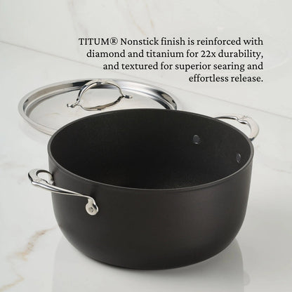 Hestan TITUM® Fusion™ 8-Quart Nonstick Stock Pot with Lid | Professional Large Stockpot