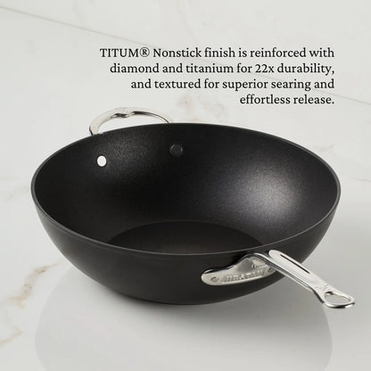 Hestan TITUM® Fusion™ 12.5" Nonstick Wok with Dome Lid | Professional Stir-Fry Pan