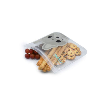 Melii Reusable Snack Bags | 4 Pack Shark & Bulldog Dog | Leak-Proof Kids Lunch Bags