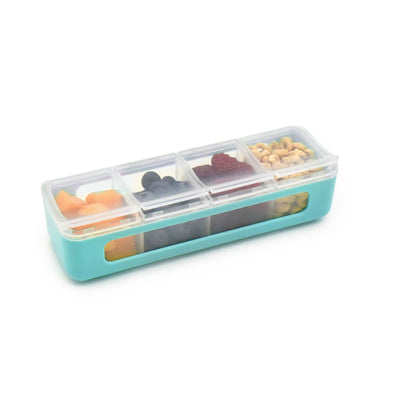 Melii Snackle Box | 4 Compartment Ocean Blue Travel Snack Container