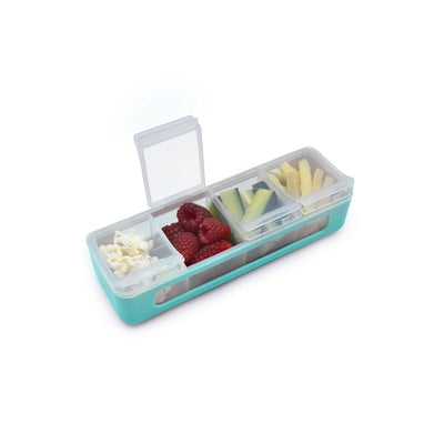 Melii Snackle Box | 4 Compartment Ocean Blue Travel Snack Container