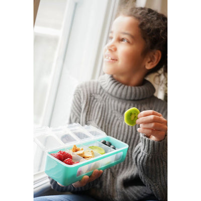 Melii Snackle Box | 4 Compartment Ocean Blue Travel Snack Container