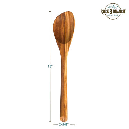 Rock & Branch® Olive Wood Cooking Spoon | Handcrafted Rustic Kitchen Utensil