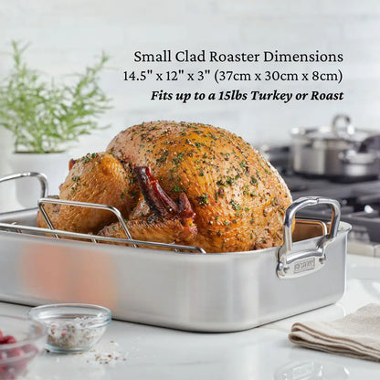 Hestan Provisions Brushed Clad Stainless Steel Roasters with Rack