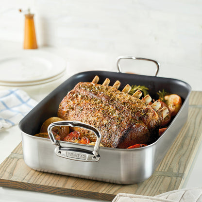 Hestan Provisions Nonstick Roaster with Stainless Steel Tension Rack | Large
