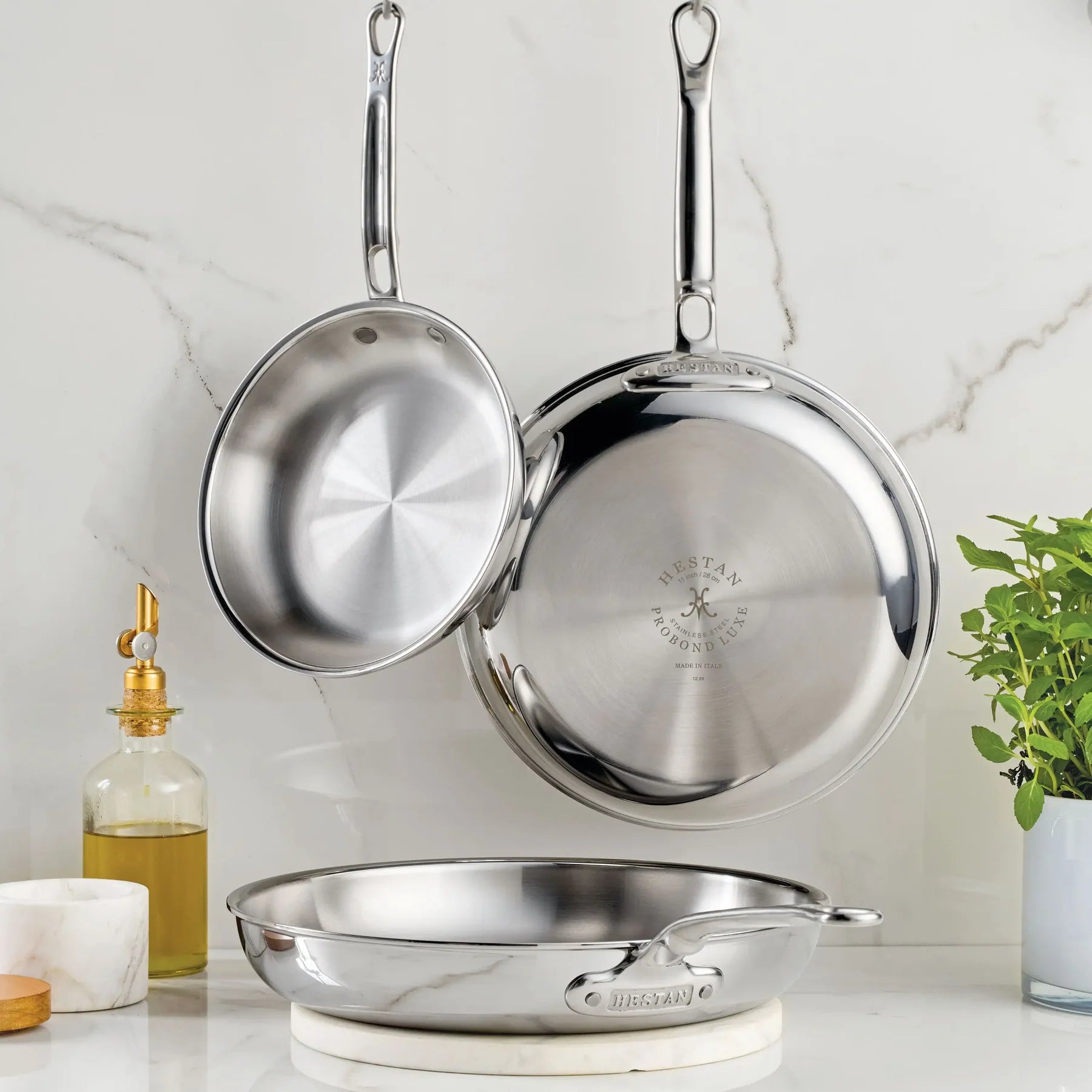 Hestan ProBond LUXE 3 Piece Skillet with Lids | 8.5, 11, 12.5 Inches