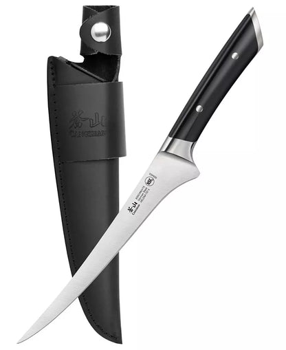 Cangshan HELENA Black Filet Knife with Leather Sheath | 7 Inch