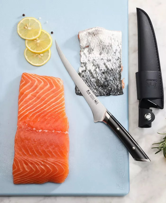 Cangshan HELENA Black Filet Knife with Leather Sheath | 7 Inch