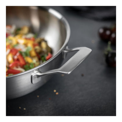 Kuhn Rikon Culinary Fiveply Wok | 11" Everyday Pan w/ Lid -Stainless Steel