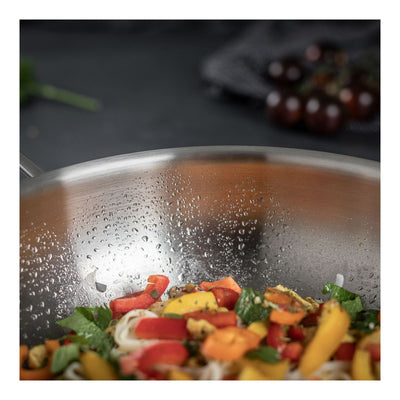 Kuhn Rikon Culinary Fiveply Wok | 11" Everyday Pan w/ Lid -Stainless Steel