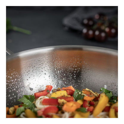 Kuhn Rikon Culinary Fiveply Wok | Fry Pan w/ Lid (Uncoated · Ø 28 cm)