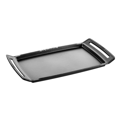 STAUB Cast Iron 18.25" x 9.5" Double Burner Griddle & Plancha