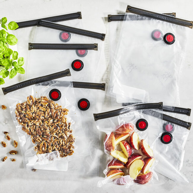 ZWILLING Fresh & Save S/M/L 30-Piece Vacuum Bag Set | Reusable Food Storage & Meal Prep Bag
