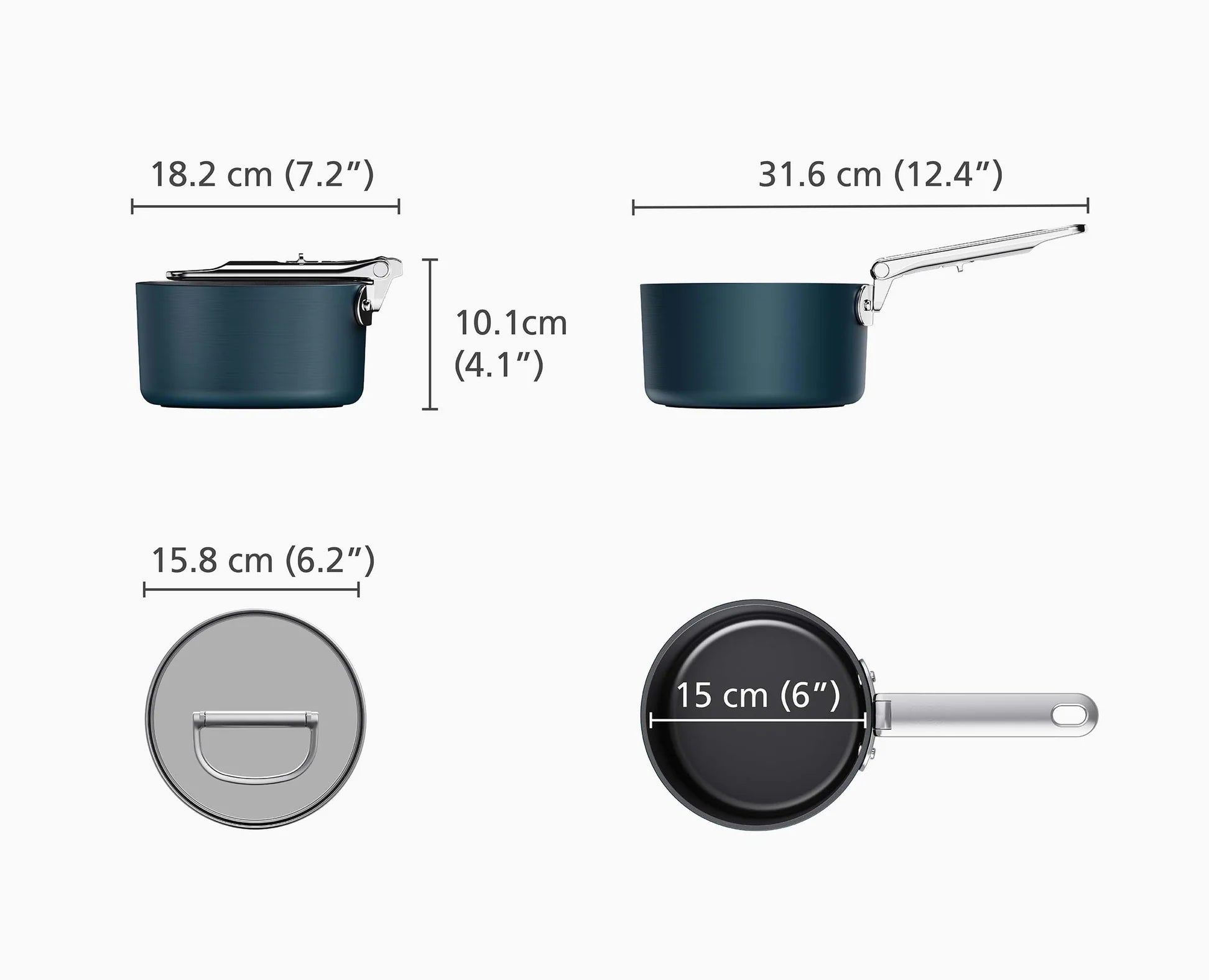 Joseph Joseph Space Non-Stick Saucepan with Lid | 1.4-Qt