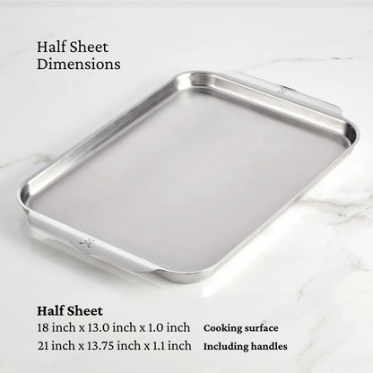 Hestan OvenBond Tri-Ply Half Sheet Pan | 13 In x 18 In Premium Clad Stainless Steel