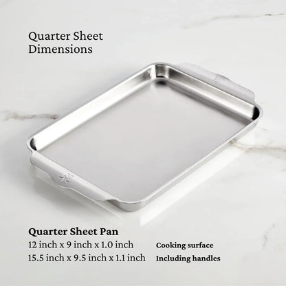 Hestan OvenBond Tri-Ply Qtr Sheet Pan | 9x12In | Clad Stainless Steel