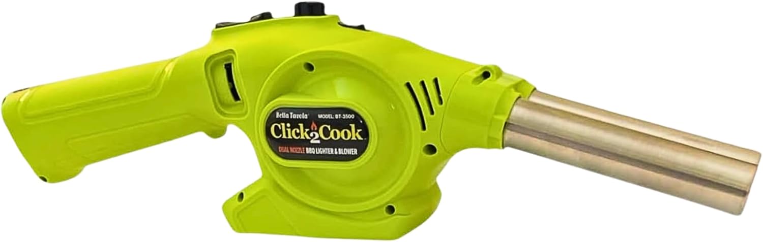 Click2Cook Dual Nozzle BBQ Lighter &  Blower | 2-in-1 Butane Torch and Fire Starter