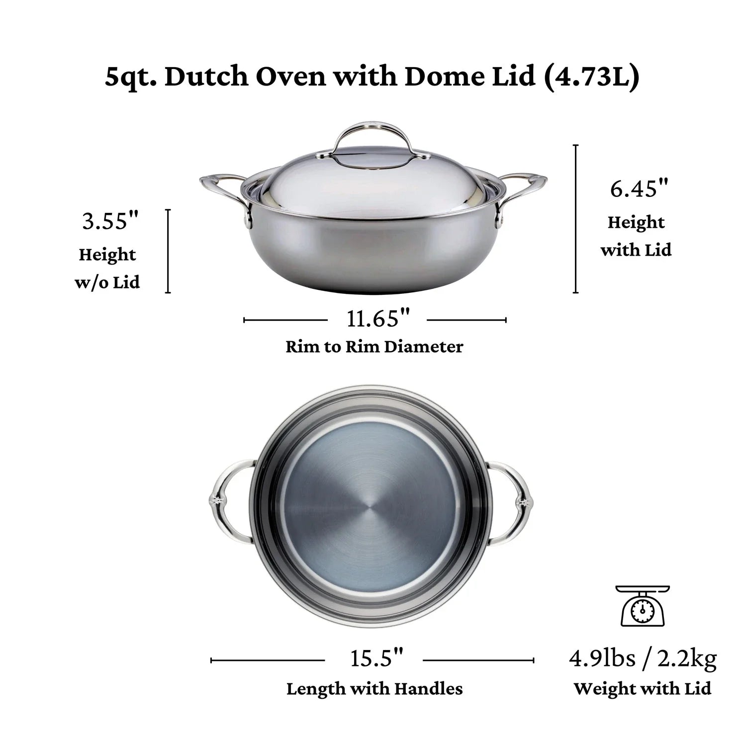NanoBond Dutch Oven with Dome Lid | 5 Qt