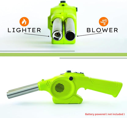 Click2Cook Dual Nozzle BBQ Lighter &  Blower | 2-in-1 Butane Torch and Fire Starter