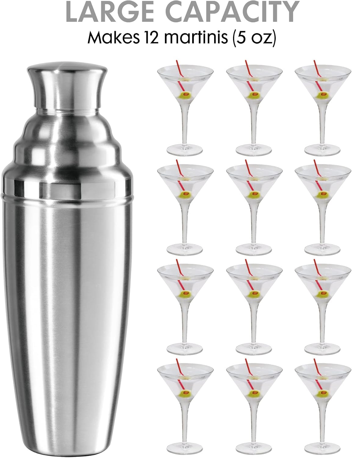 OGGI Jumbo Stainless Steel Cocktail Shaker | 60 oz