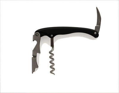 Rabbit 2-Step Waiter’s Corkscrew | Professional Wine Opener | Black