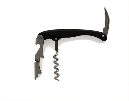 Rabbit 2-Step Waiter’s Corkscrew | Professional Wine Opener | Black