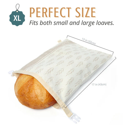 Reusable Beeswax Lined Bread Bags | Set of 2