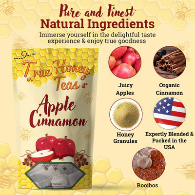 Apple Cinnamon Spice Herbal Tea | Zesty, Caffeine-Free Tea with Real Honey
