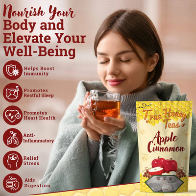 Apple Cinnamon Spice Herbal Tea | Zesty, Caffeine-Free Tea with Real Honey