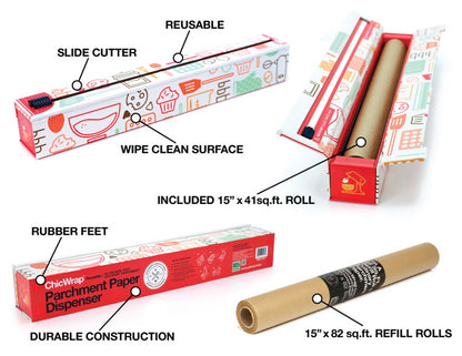 ChicWrap Baker's Tools Parchment Paper Dispenser