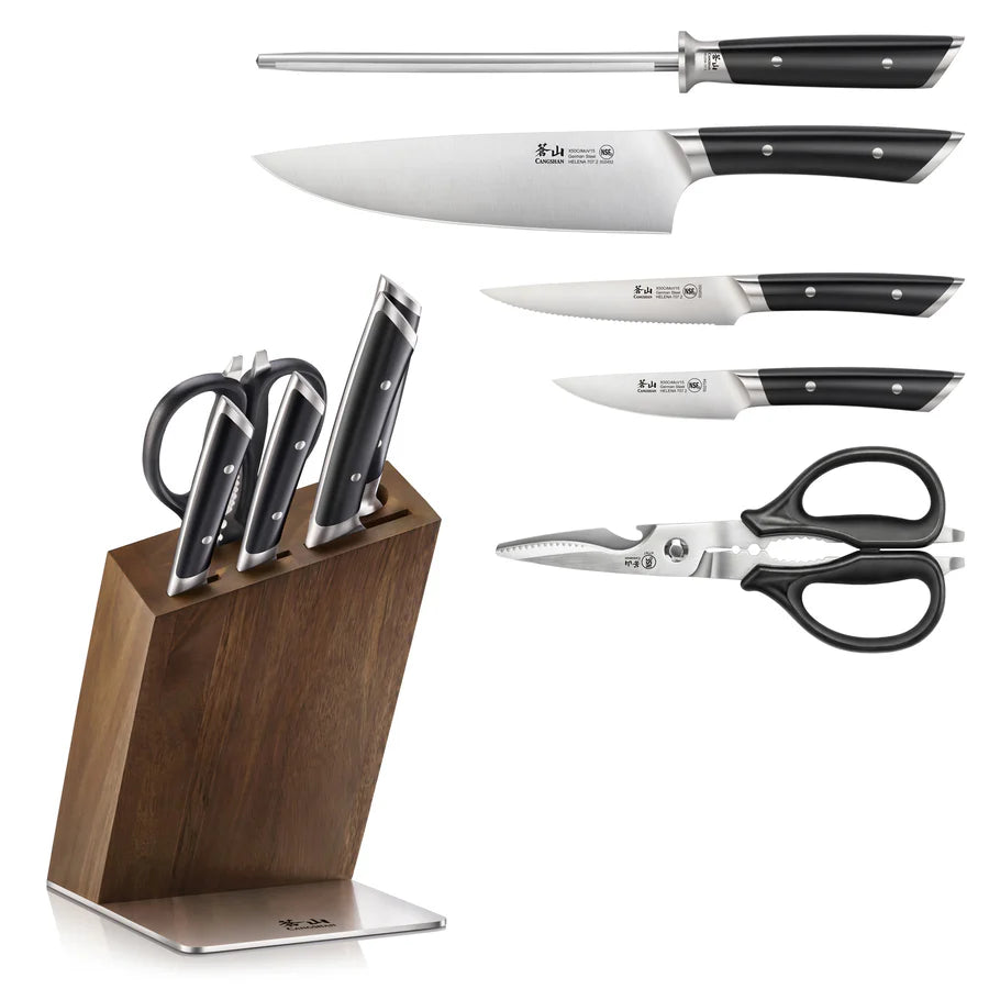 Cangshan HELENA Series Acacia Knife Block Set | 6 Piece