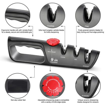 Cangshan Adjustable Knife & Scissor Sharpener | 3 Stage
