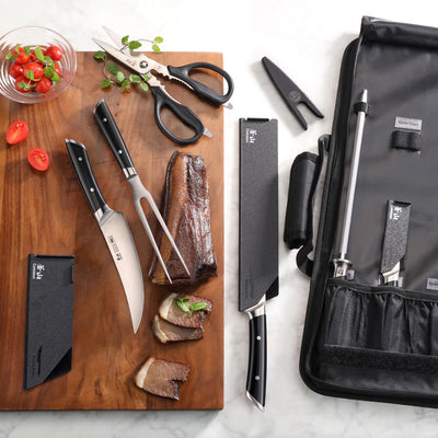 Cangshan HELENA Series 9‑Piece BBQ Knife Set with Black Bag