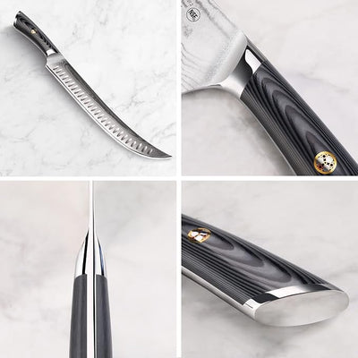 Cangshan NAKA Series Offset Butcher Knife w/Sheath | 12 Inch