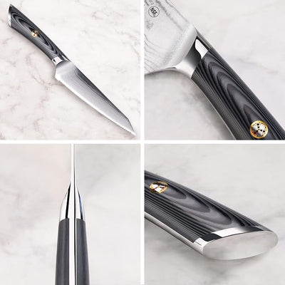 Cangshan NAKA Series Serrated Utility Knife w/Sheath | 6 Inch