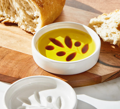 Olive Branch Earthenware Dipping Dish for Oils & Vinegars