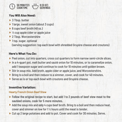 Frontier Soups Chicago Bistro French Onion Soup Mix