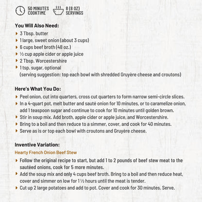 Frontier Soups Chicago Bistro French Onion Soup Mix
