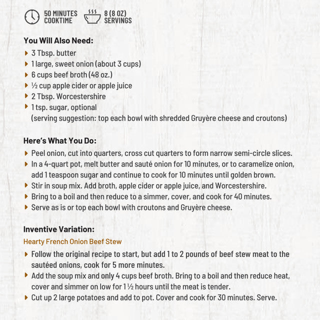 Frontier Soups Chicago Bistro French Onion Soup Mix