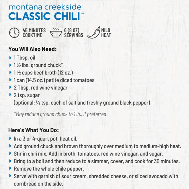 Frontier Soups Montana Creekside Classic Chili