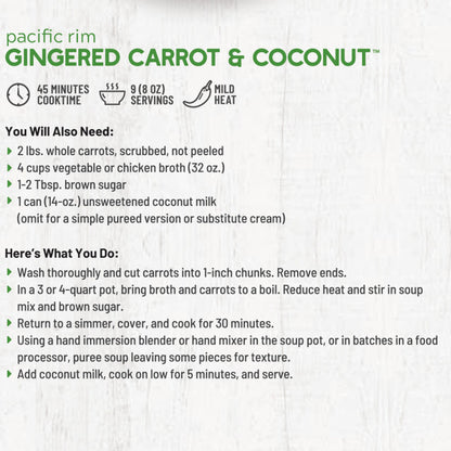 Frontier Soups Pacific Rim Gingered Carrot & Coconut Soup Mix