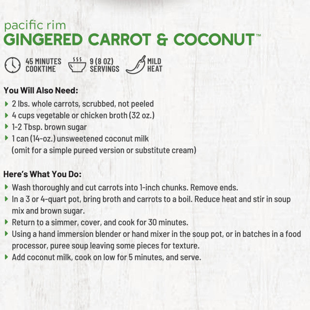 Frontier Soups Pacific Rim Gingered Carrot & Coconut Soup Mix
