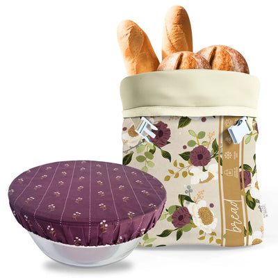 Reusable Beeswax Bread Bag & Bowl Cover for Sourdough & Homemade Dec Blooms