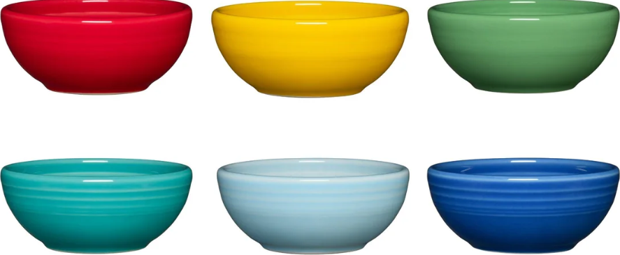 Fiesta® Vibrant Mini Bowls | Set of 6 Mixed Color Ramekin Set 5 oz