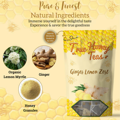 Ginger Lemon Zest Herbal Tea | Zesty, Caffeine-Free Tea with Real Honey