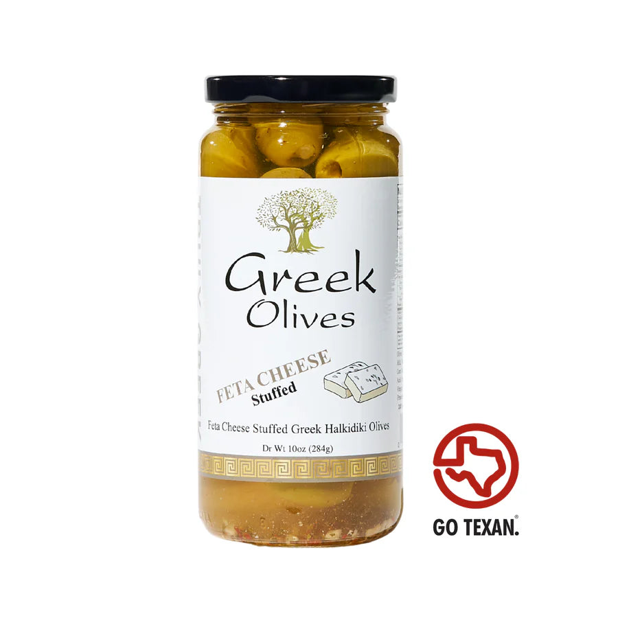 Truly Greek Feta Stuffed Olives 10 oz. | Hand-Stuffed Mediterranean Gourmet