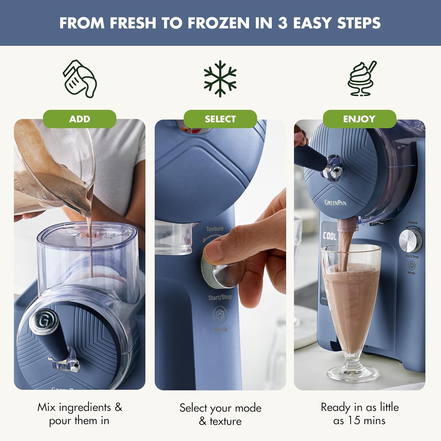 Green Pan Frost Frozen Drink | Soft Serve Ice Cream Maker