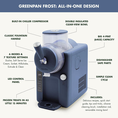Green Pan Frost Frozen Drink | Soft Serve Ice Cream Maker