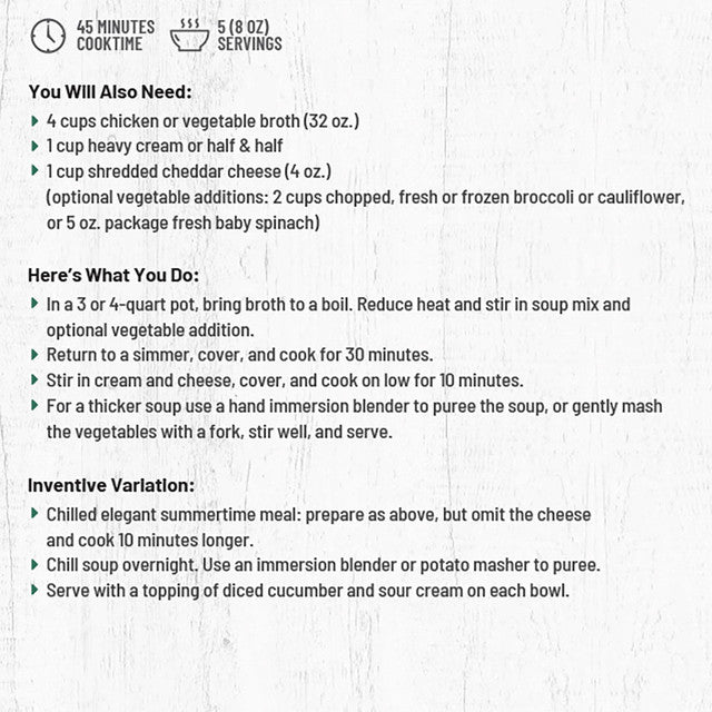 Frontier Soups VA Blue Ridge Broccoli Cheddar Soup Mix