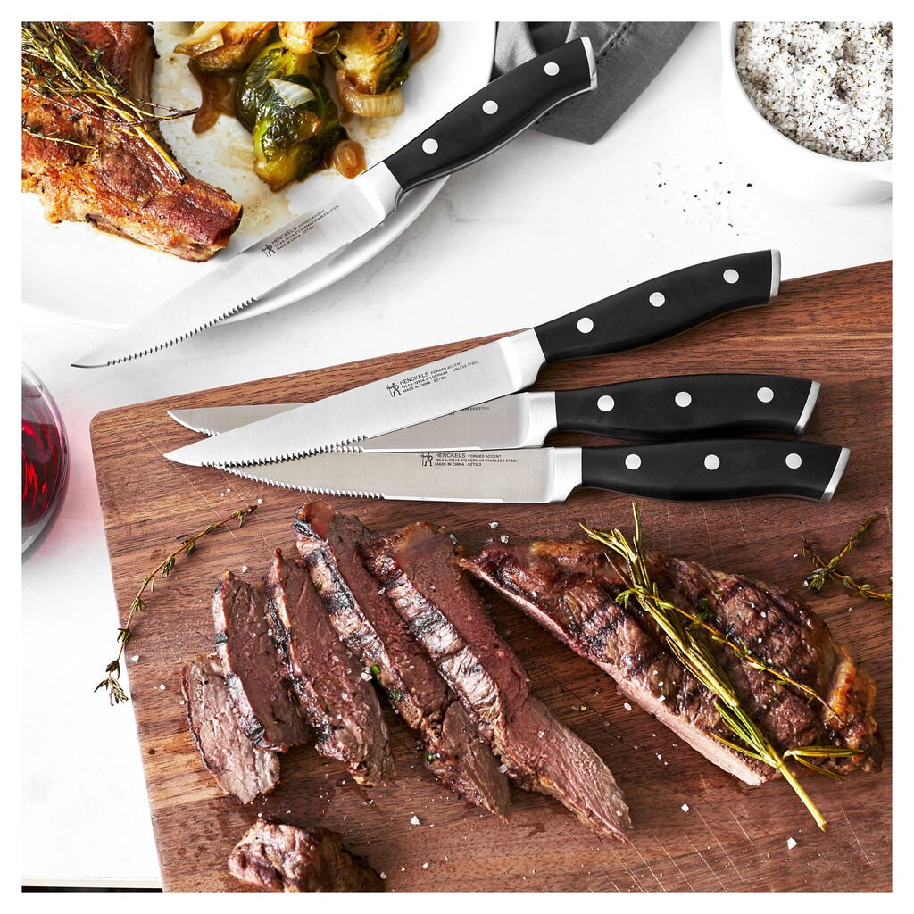 Henckels Forged Accent Steak Knife Set 4 Piece | Black